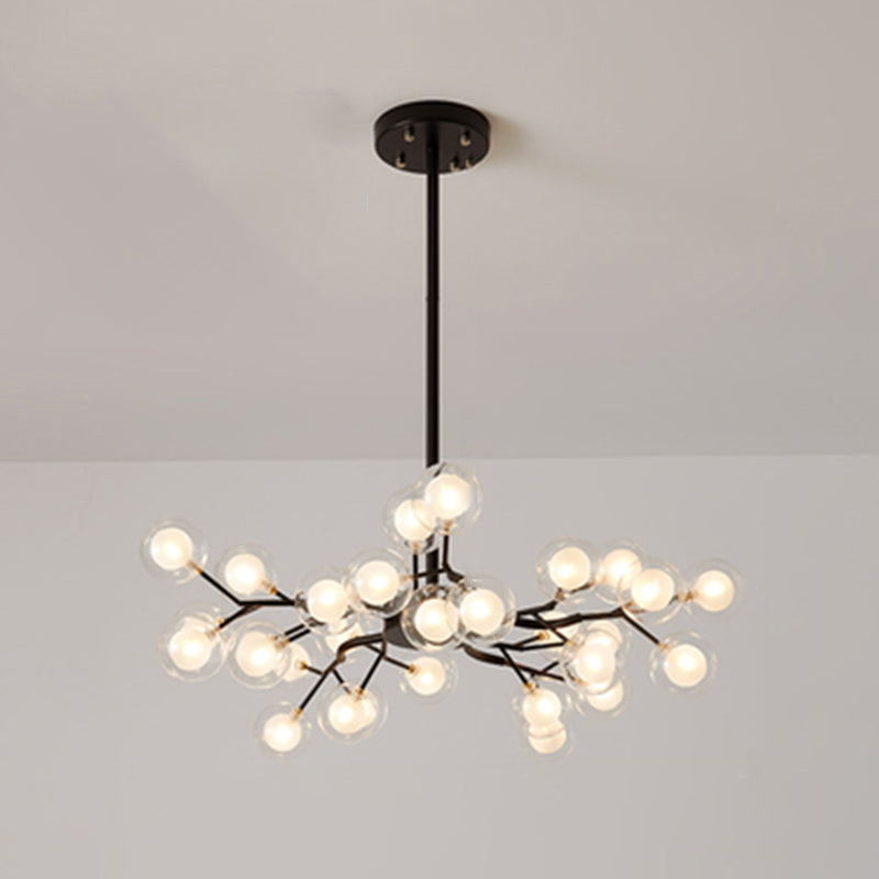 Metallischer Zweig-Kronleuchter, schlichte LED-Pendelleuchte für Wohnzimmer
