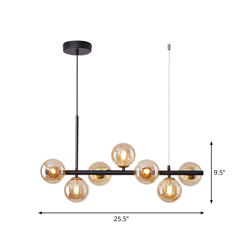Lampada a sospensione postmoderna con sfera di vetro per cucina - Diversi colori e finitura oro/nera - 7/9/11 luci