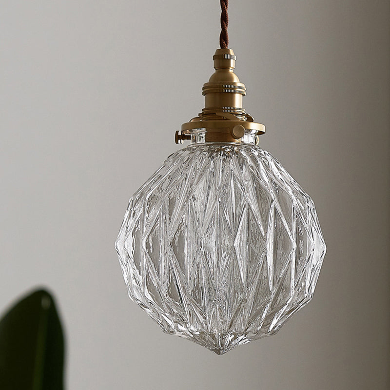 Industriële bol-plafondlamp Enkele hangende hanglamp van helder glas voor de woonkamer