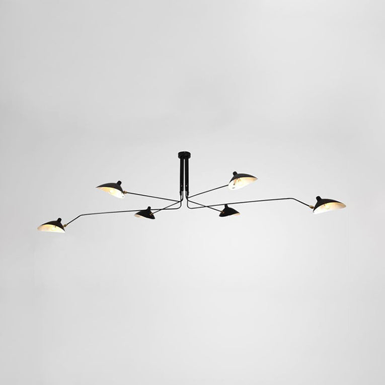 Lámpara colgante de pico de pato de Metal, lámpara de araña de salón negra moderna de 2/3/5 luces