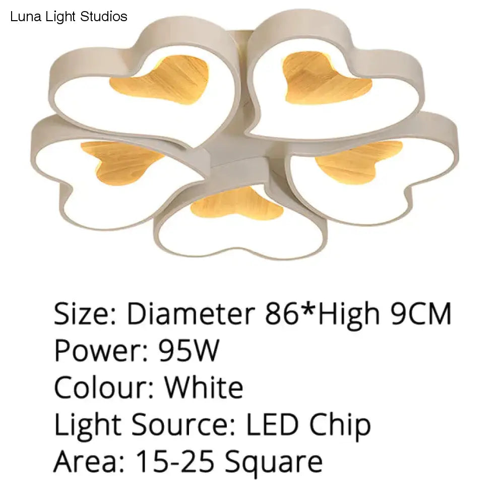 Plafoniere moderne a LED a forma di cuore per soggiorno, camera da letto, illuminazione interna, lampada da soffitto, telecomando, Dimmin