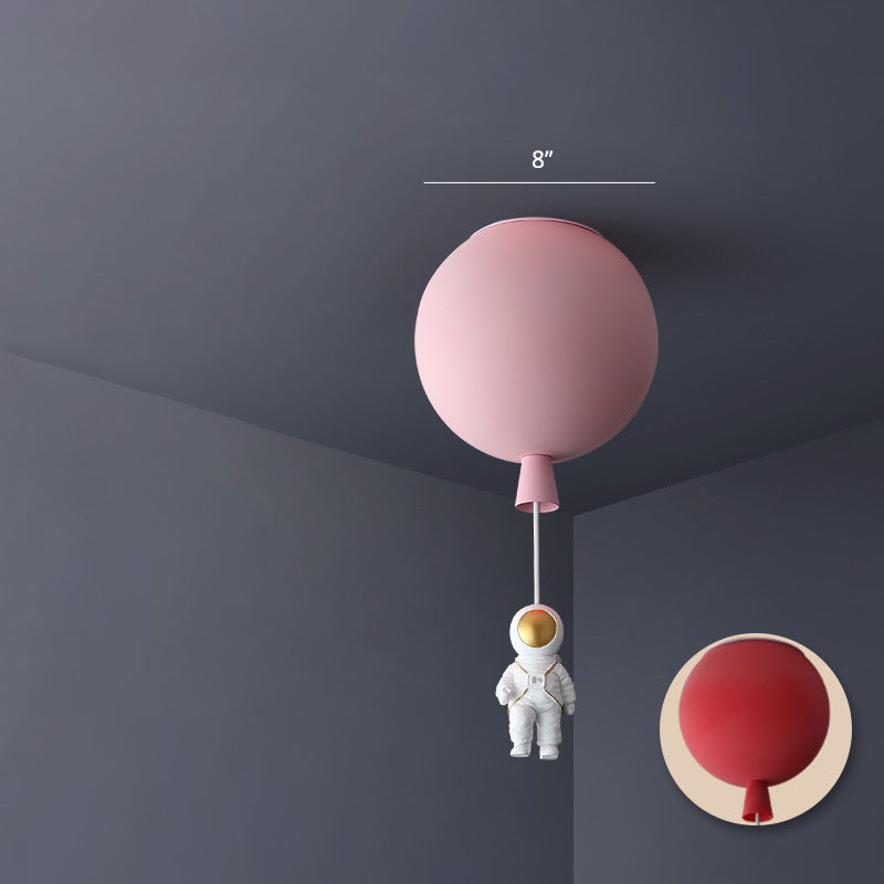 Ballon- und Astronauten-Deckenleuchte für Kinder, Acryl, 1 Kopf, Schlafzimmer, Hängeleuchte