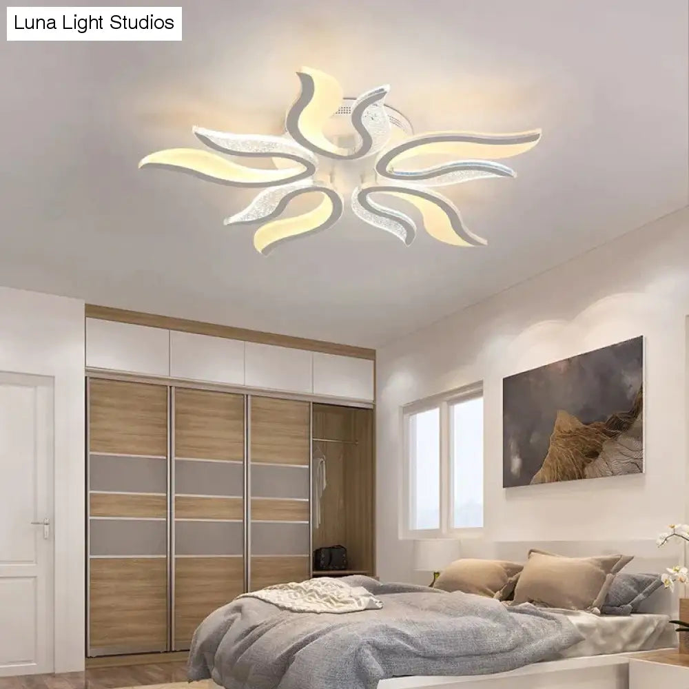 Lámpara de araña de techo Led acrílica, moderna, color blanco, para sala de estar, dormitorio, iluminación led