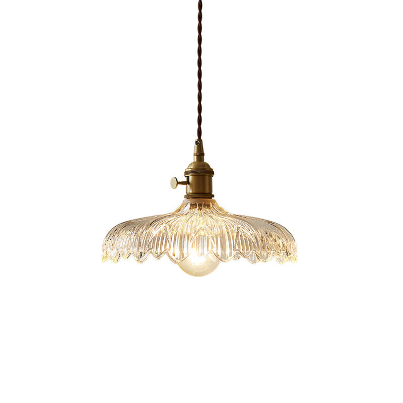 Przemysłowa lampa sufitowa z zapiekaną krawędzią Pojedyncza wisząca lampa wisząca z przezroczystego szkła do restauracji