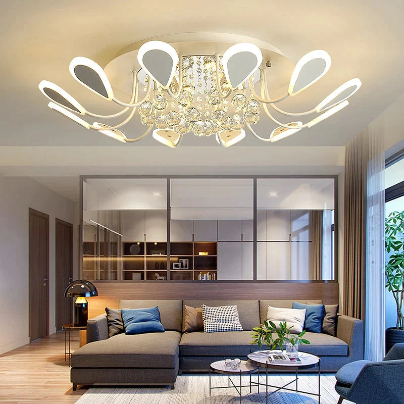 Kristal moderne led-plafondlamp voor woonkamer slaapkamer studeerkamer wit/zwarte kleur plafondlamp led-plafond