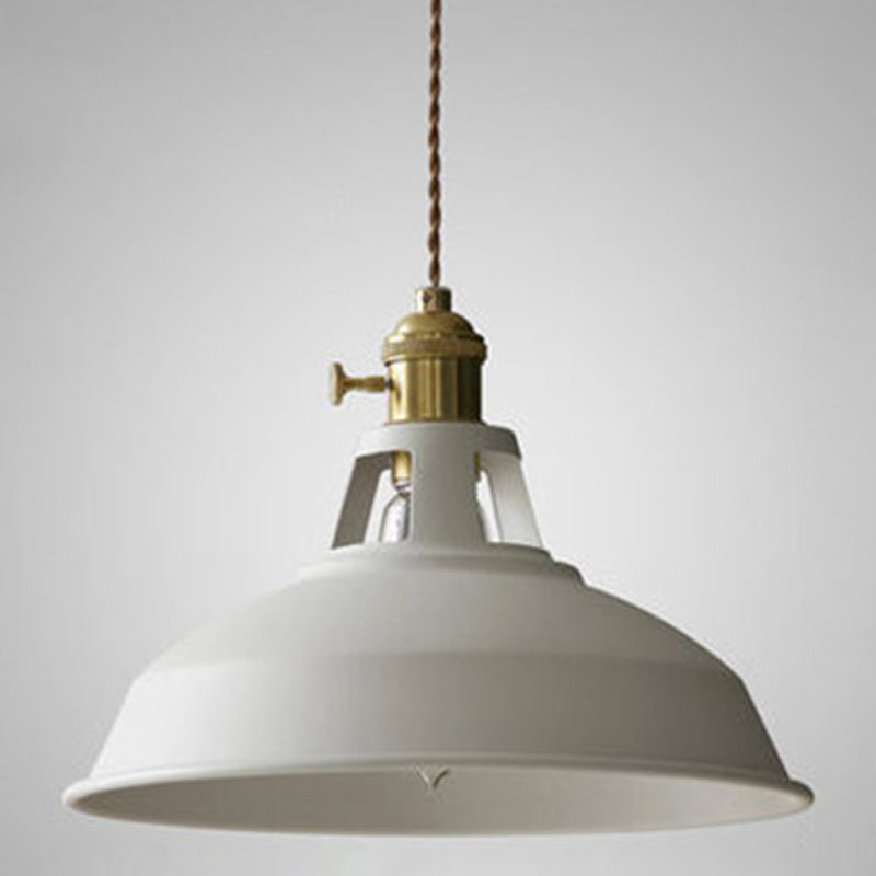 Illuminazione a sospensione a 1 luce in metallo con paralume industriale Macarons per ristorante