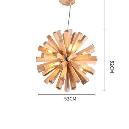 Luces colgantes de madera de diente de león, lámparas colgantes de madera maciza, accesorios para comedor, restaurante, lámpara colgante de decoración interior