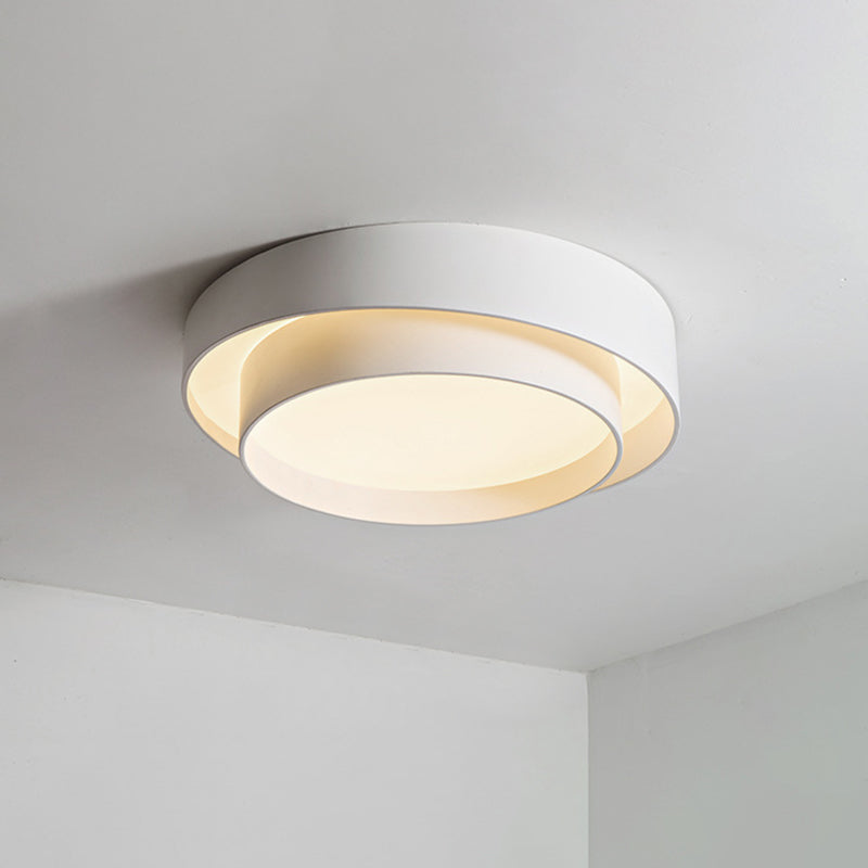 Plafonnier LED en métal blanc de style nordique pour chambre à coucher - Éclairage encastré