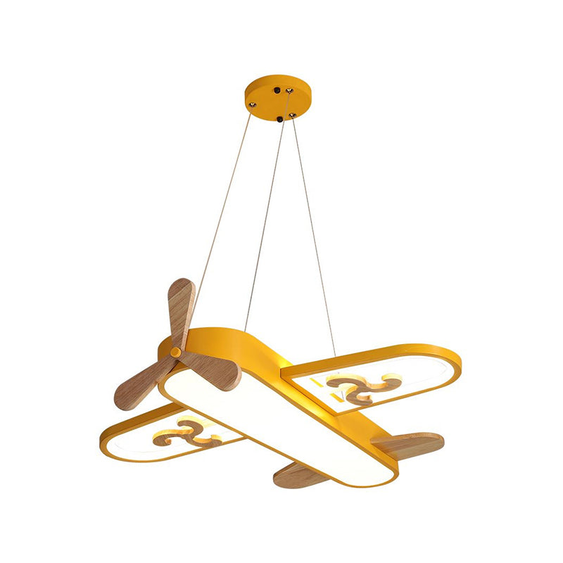 Lampada a sospensione a forma di aereo per bambini Lampadario a sospensione a LED in acrilico per camera da letto