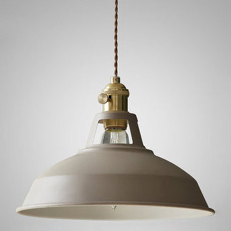 Illuminazione a sospensione a 1 luce in metallo con paralume industriale Macarons per ristorante