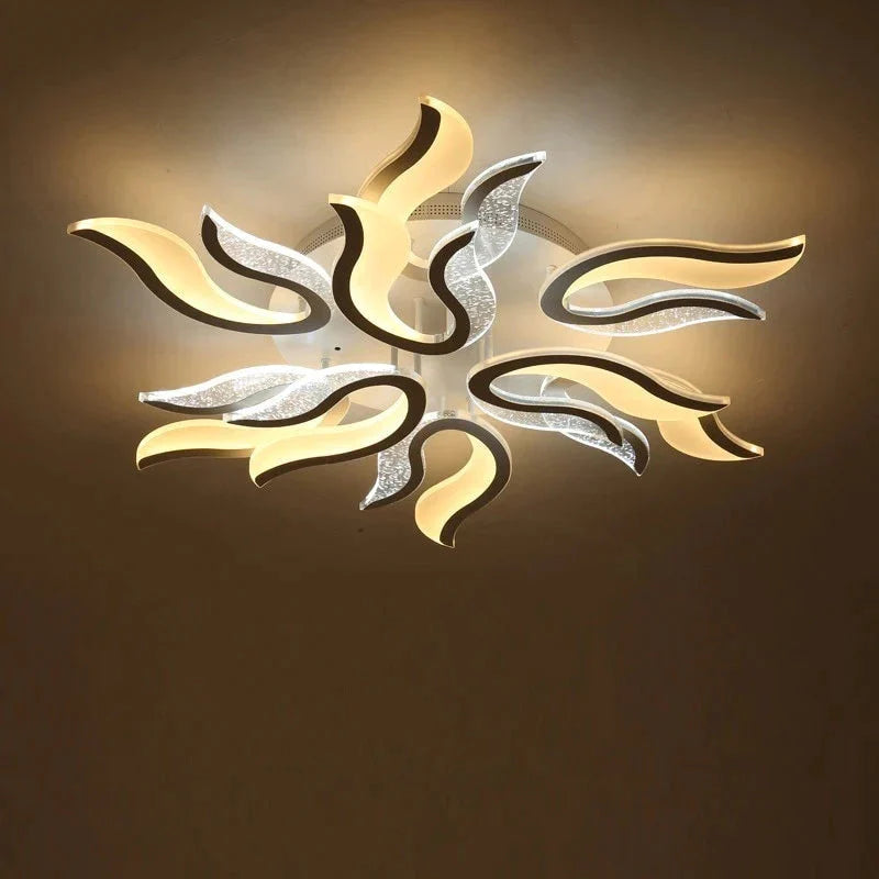 Lámpara de araña de techo Led acrílica, moderna, color blanco, para sala de estar, dormitorio, iluminación led