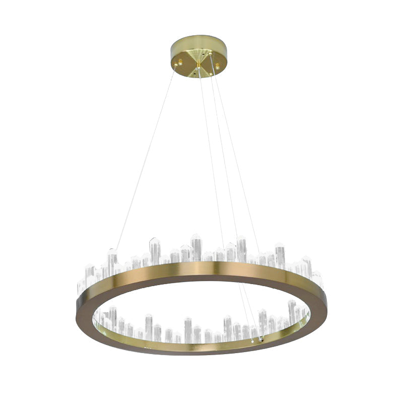 Modern Gold LED Chandelier in Warm/White Light for Bedroom - 16
