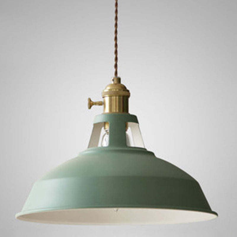 Illuminazione a sospensione a 1 luce in metallo con paralume industriale Macarons per ristorante
