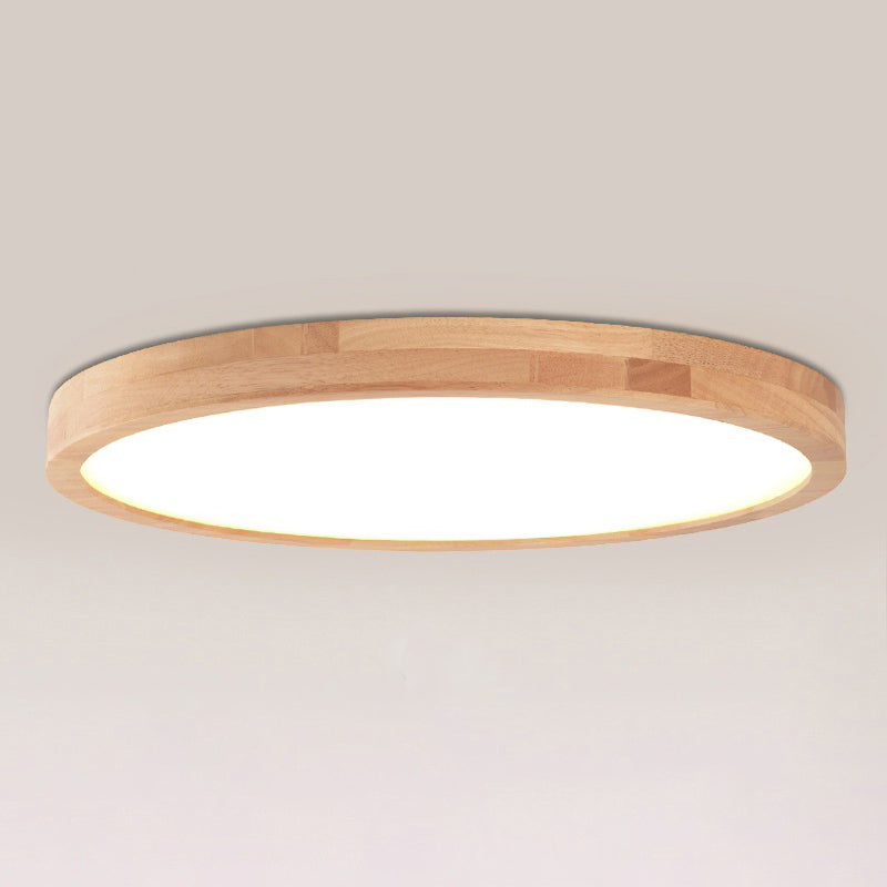 Nordic LED Drewniana lampa do montażu podtynkowego do przedpokoju