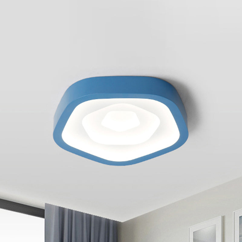 Nordic Style LED Flush Mount Bedroom Ceiling Light with Rose Shade - Perfect for Kids