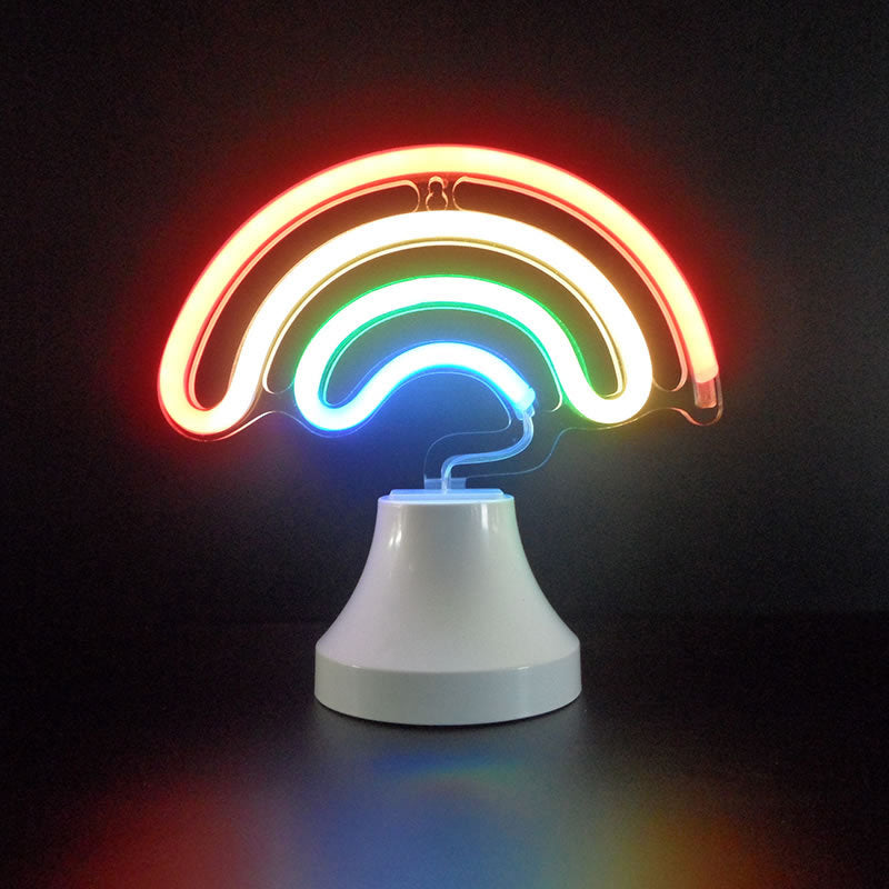 Mini-LED-Cartoon-Tischlampe – batteriebetriebene Schlafzimmer-Nachttischleuchte in Weiß