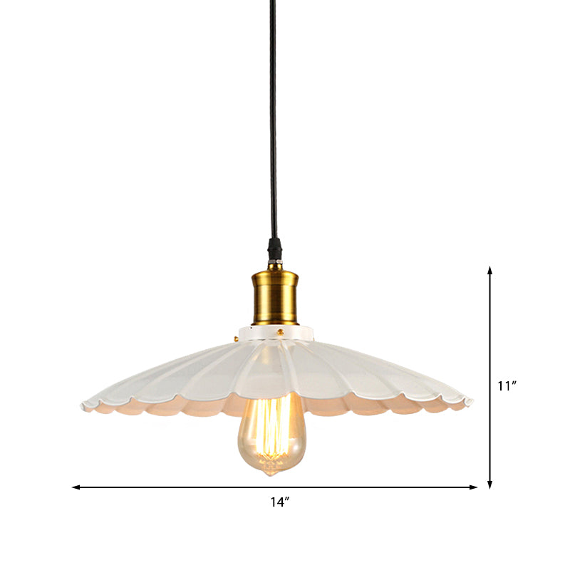 Lampe suspendue industrielle festonnée de 14 