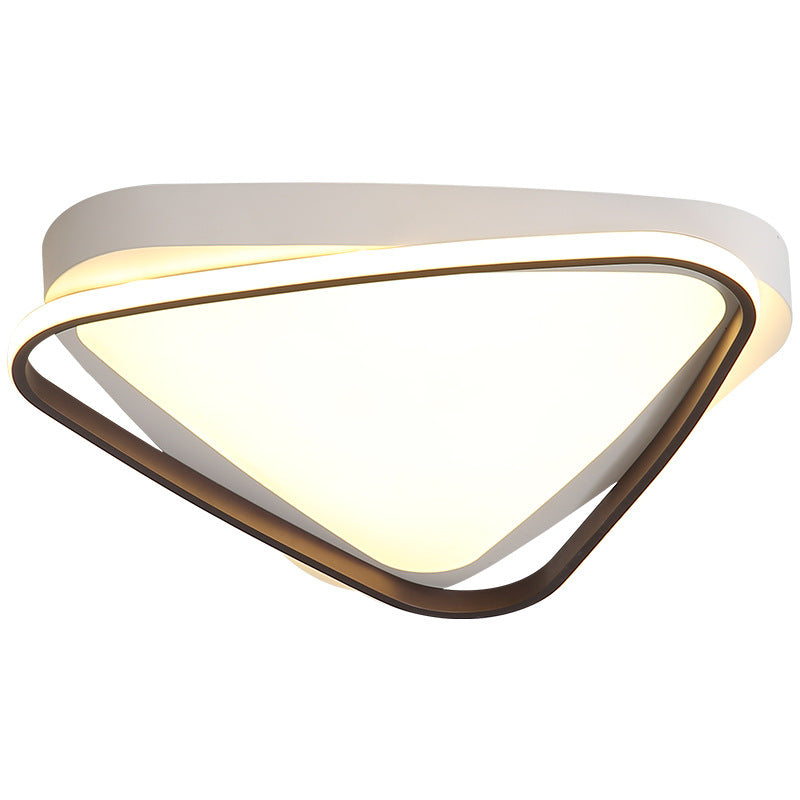 LED Triangle Ceiling Flush Mount – White Acrylic Light Fixture for Bedroom – Warm/White Lighting