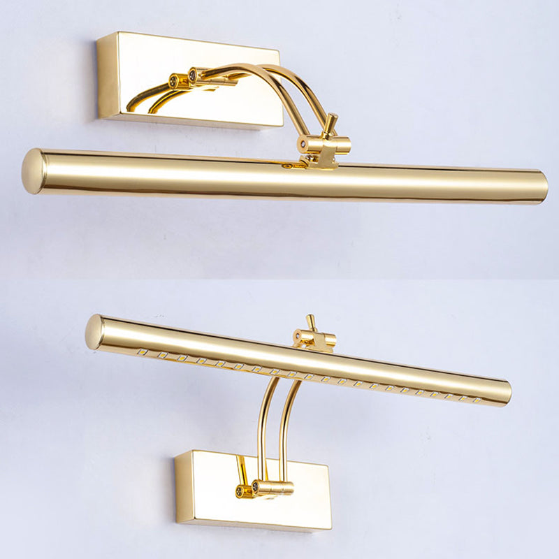 Lámpara de pared LED para baño con pantalla tubular de metal - Acabado cromado/dorado, 16