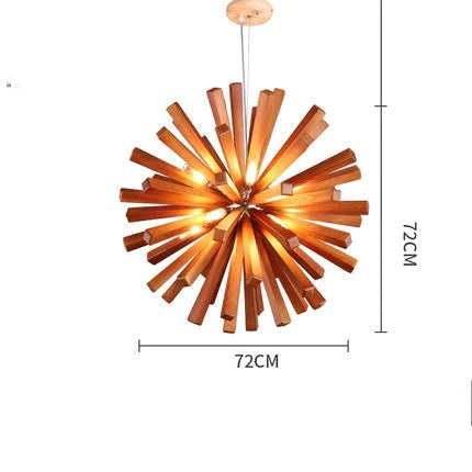 Luces colgantes de madera de diente de león, lámparas colgantes de madera maciza, accesorios para comedor, restaurante, lámpara colgante de decoración interior
