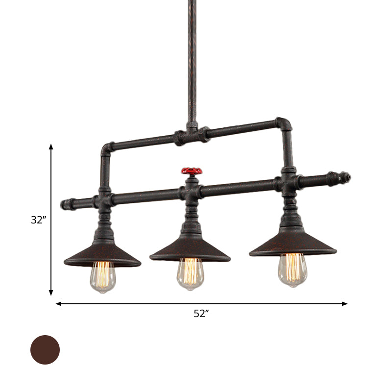 Luminaire d'île en fer forgé de Style industriel, 3/5 lumières, pour Restaurant