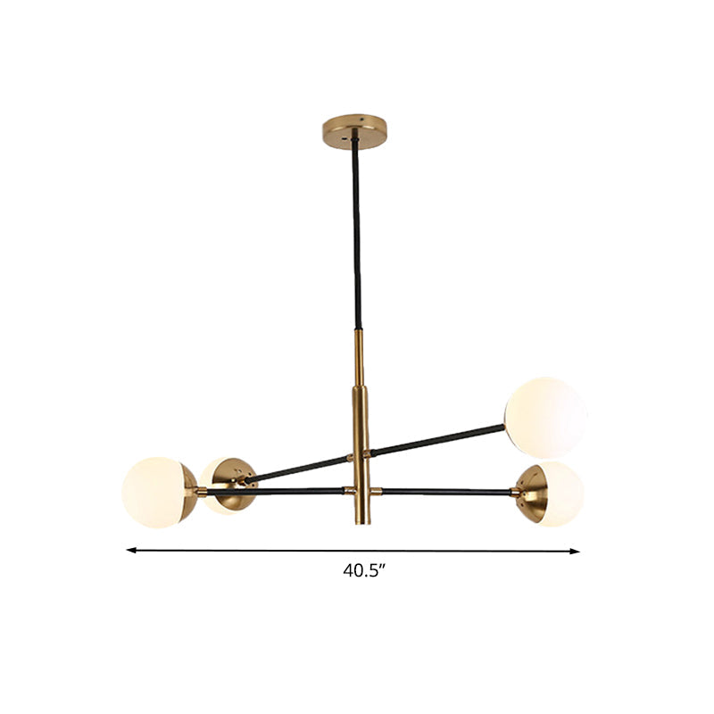 Gold Metal Stacked Chandelier with Glass Modo Pendant Light - Simple Style for Living Room