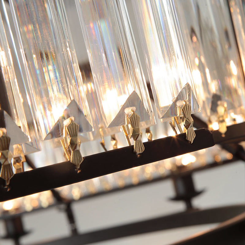 Contemporary Loop Chandelier with Crystal Prism Pendant Lighting - Ideal for Living Room