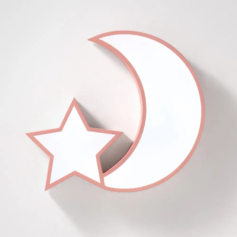 Ein himmlischer Glanz für Kinder: LED-Unterputz-Deckenleuchte aus Acryl mit Stern und Mond