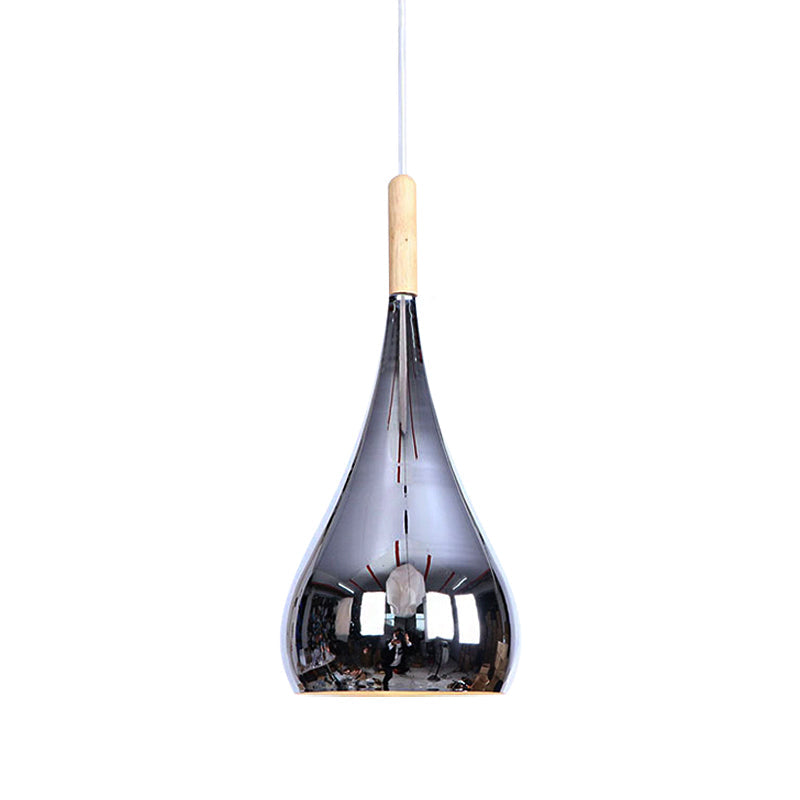 Lampada a sospensione a goccia Lampada da soffitto moderna in metallo cromato/oro rosa per cucina