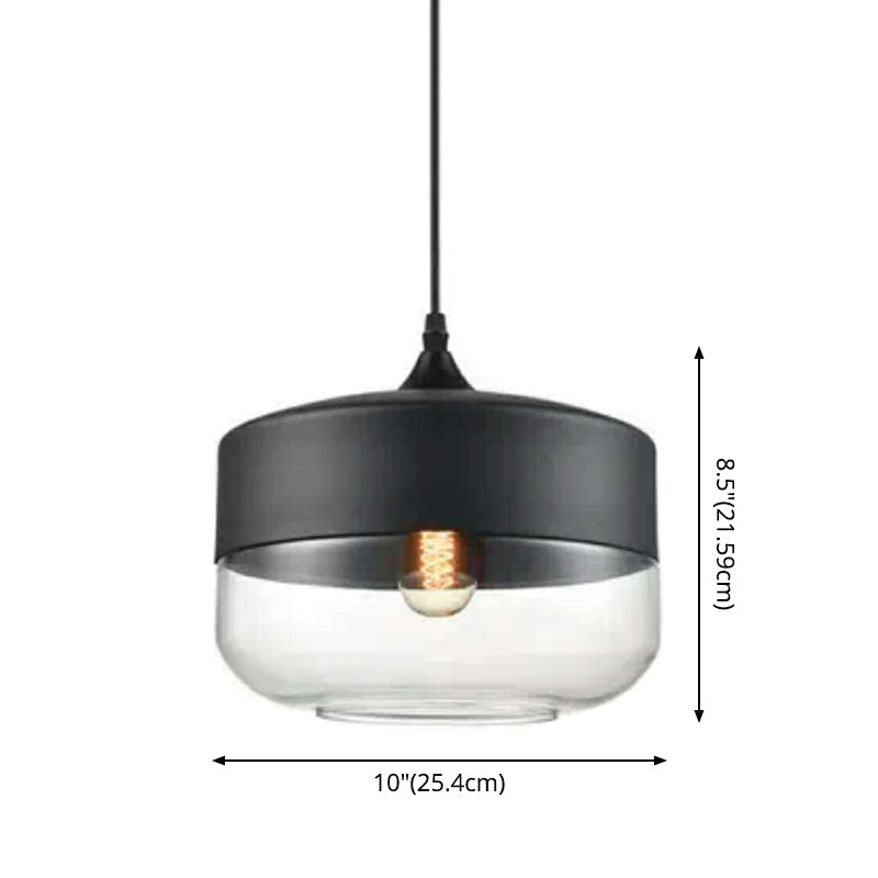 1-lichts hanglamp retro industriële stijl glazen hangende plafondverlichting voor restaurant