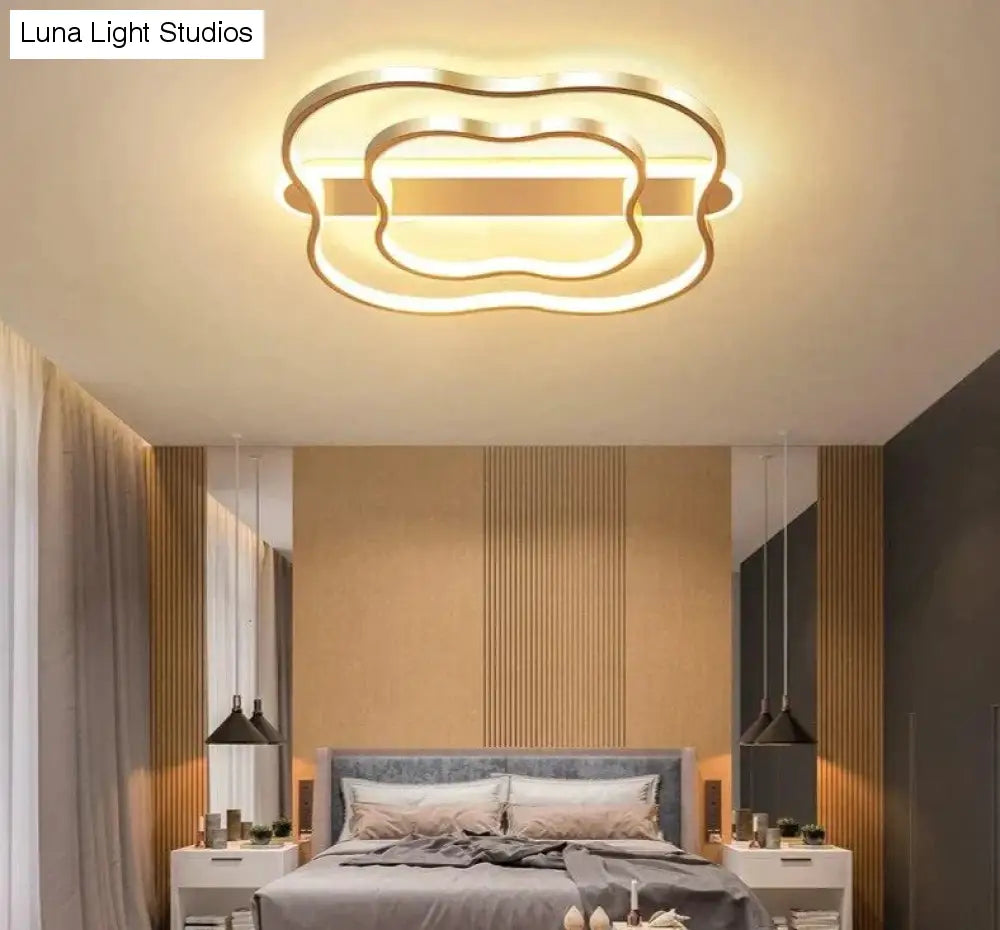 Zimmer Licht Blume Nordic Decke Lampe Einfache Moderne Gebürstet Gold Led Studie Zimmer Lampe Warme Romantische Schlafzimmer Lampen