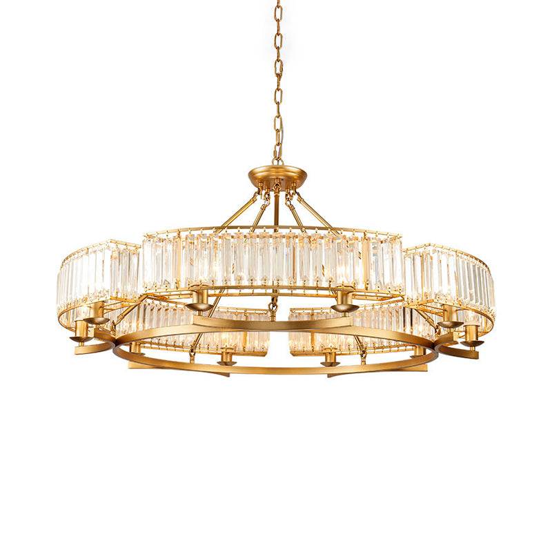 Contemporary Loop Chandelier with Crystal Prism Pendant Lighting - Ideal for Living Room