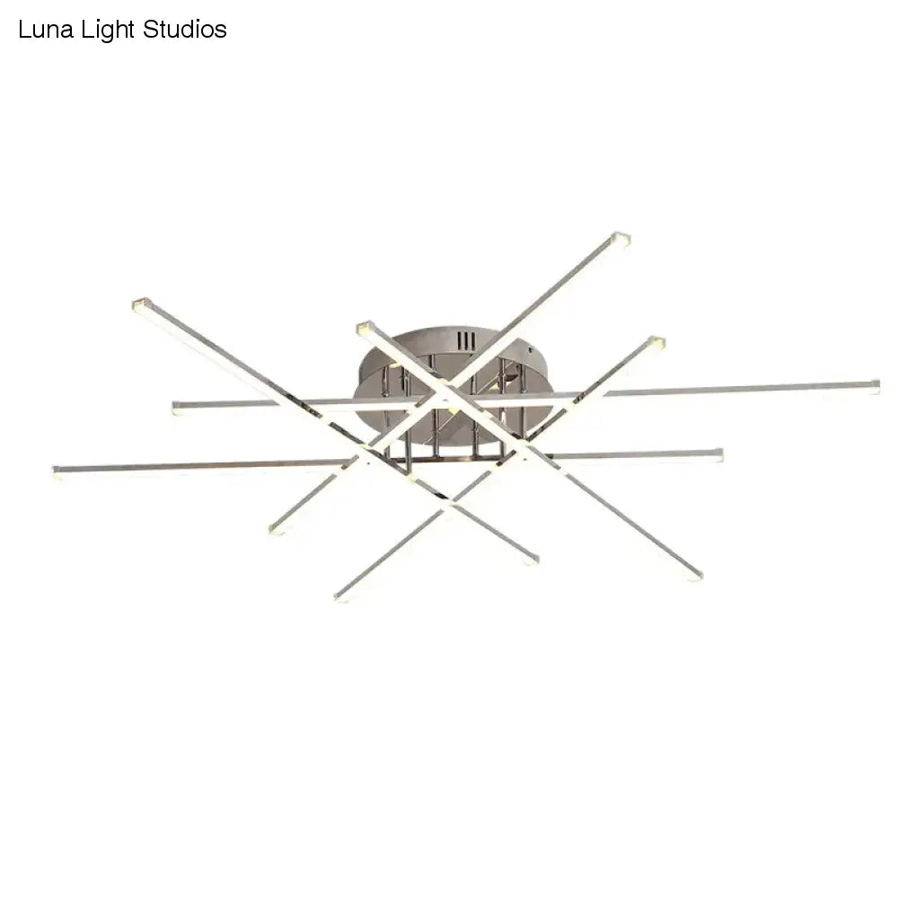 Chromowane wykończenie Nowoczesne lampy sufitowe LED do salonu Sypialnia Gabinet Lampa sufitowa Home Deco