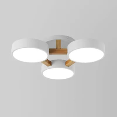 Lampa sufitowa Macaron Loft do montażu półpodtynkowego – metalowa oprawa bębnowa z 3 głowicami do salonów