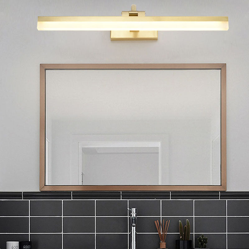 Elegante iluminación LED para tocador con pantalla acrílica amarilla - Lámpara de baño montada en la pared, 9.5