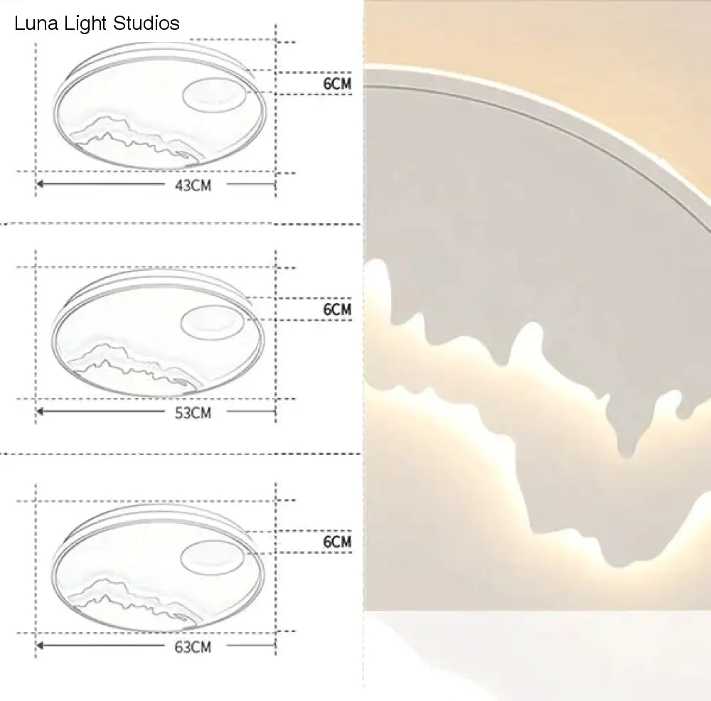 LED-Deckenleuchte, modernes Natur-Sonnenaufgang-Design, für Wohnzimmer, Schlafzimmer, Küche, Esszimmer, Beleuchtungskörper ICFW1910