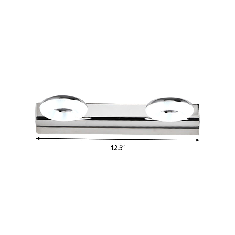 Lámpara de tocador de pared para baño de 2/3 cabezales con pantalla acrílica - Acabado plateado, iluminación blanca cálida
