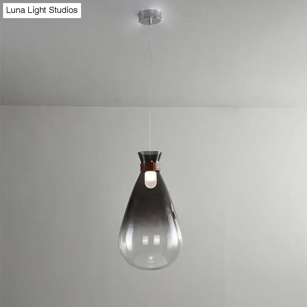 Lampada a sospensione moderna a sospensione a goccia con tracolla in pelle per cucina, camera da letto, sala da pranzo