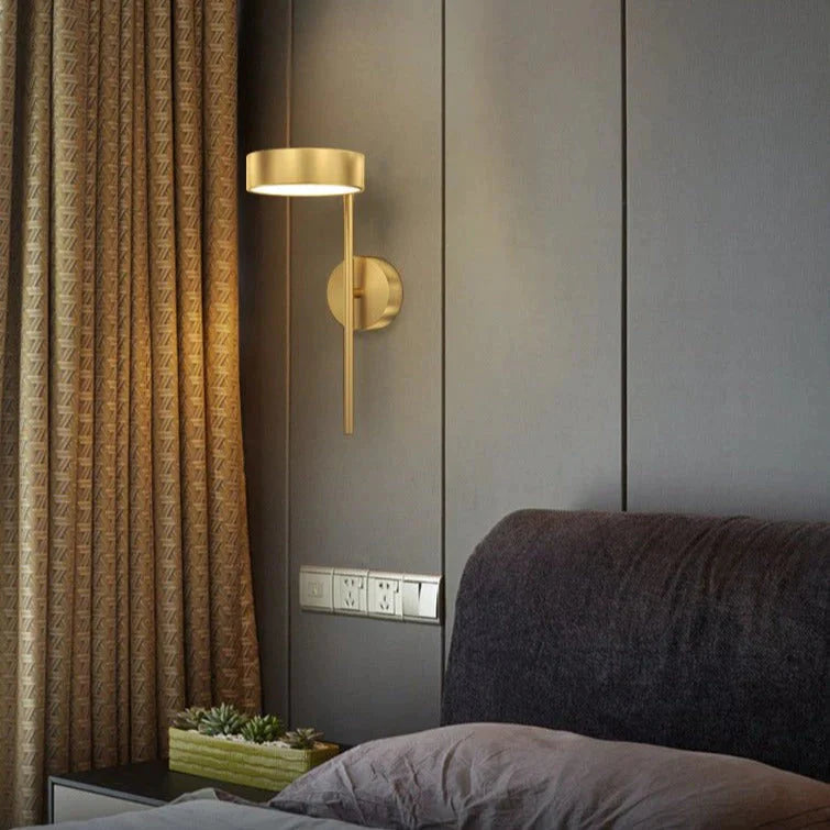 Nordic Light Luxe bedlampje Slaapkamer Volledig koperen wandlamp