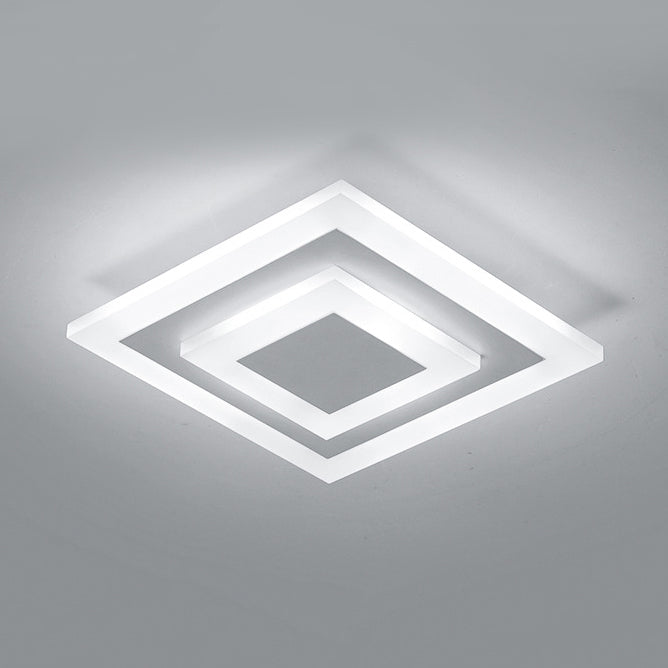 Moderne quadratische LED-Deckenleuchte aus Acryl zur Deckenmontage – stilvolle Lampe für Flure und Küchen, Kaffee und Weiß