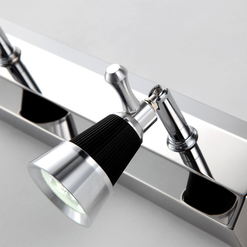 Lámpara de tocador cónica modernista: lámpara de pared para baño de 2/3 luces en aluminio con iluminación blanca cálida