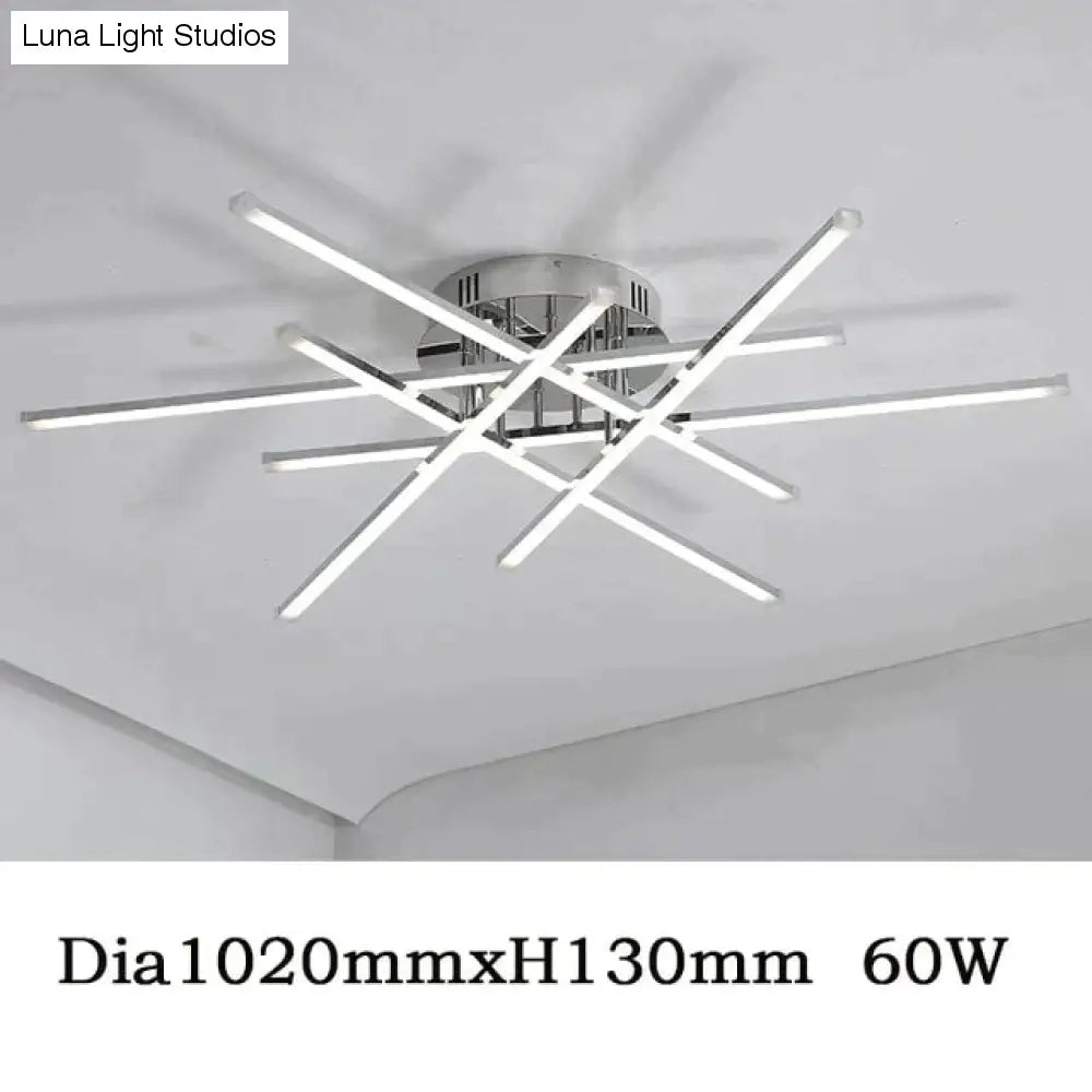 Chromowane wykończenie Nowoczesne lampy sufitowe LED do salonu Sypialnia Gabinet Lampa sufitowa Home Deco