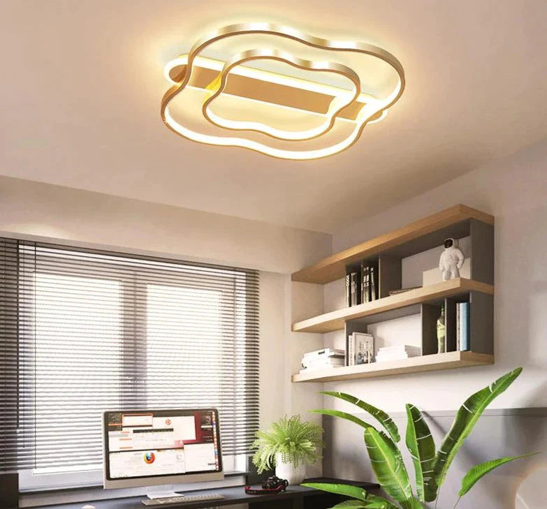 Zimmer Licht Blume Nordic Decke Lampe Einfache Moderne Gebürstet Gold Led Studie Zimmer Lampe Warme Romantische Schlafzimmer Lampen