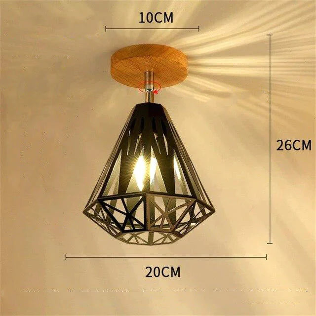 Plafonnier nordique en fer forgé, design moderne et minimaliste, luminaire décoratif de plafond, idéal pour un bureau, une chambre à coucher ou une chambre à coucher, créatif