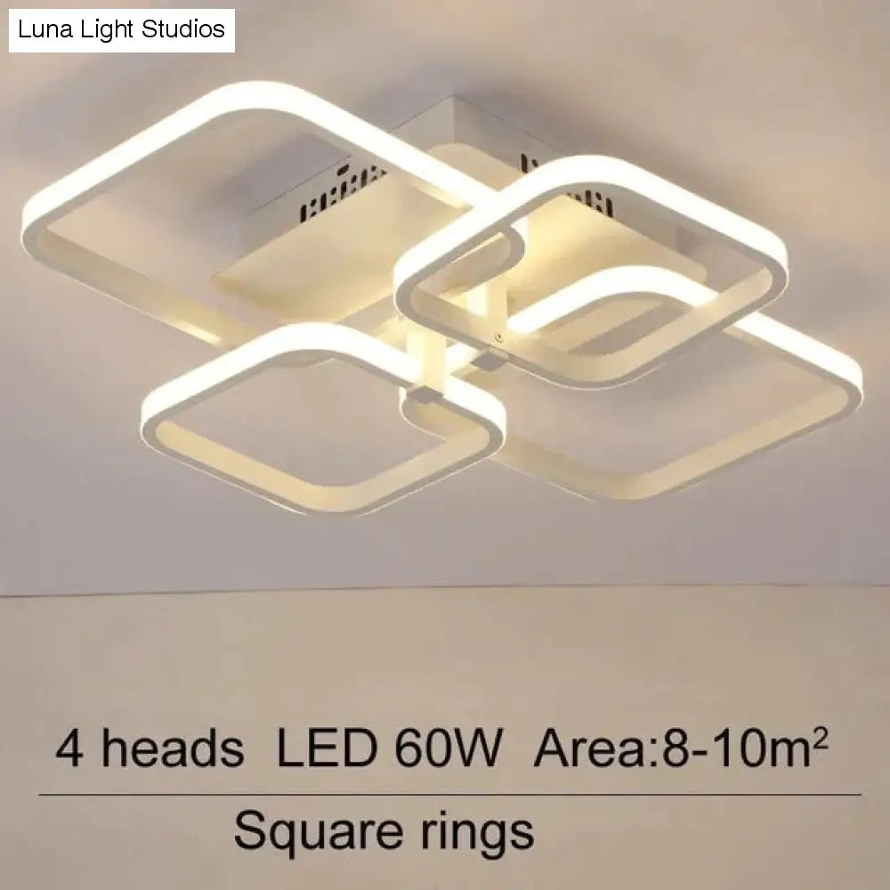Lámpara LED moderna de acrílico para sala de estar, Lustres LED para dormitorio, lámpara de iluminación de techo grande, accesorios