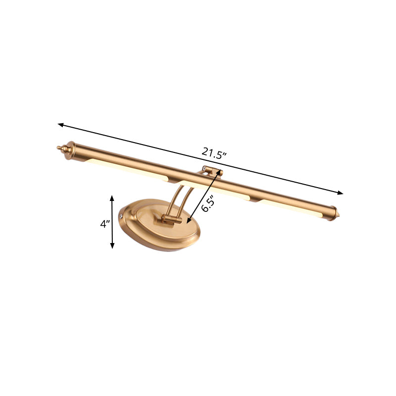 Lámpara LED metálica moderna para espejo de tocador para baño, aplique dorado (18
