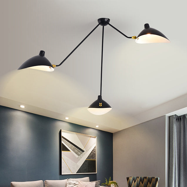 Metall-Entenschnabel-Hängelampe, postmodern, 2/3/5 Lichter, schwarzes Wohnzimmer-Kronleuchter-Licht