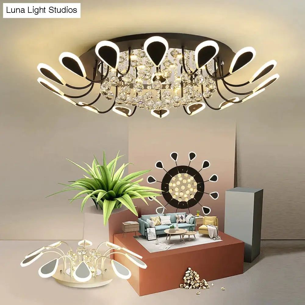 Kristal moderne led-plafondlamp voor woonkamer slaapkamer studeerkamer wit/zwarte kleur plafondlamp led-plafond