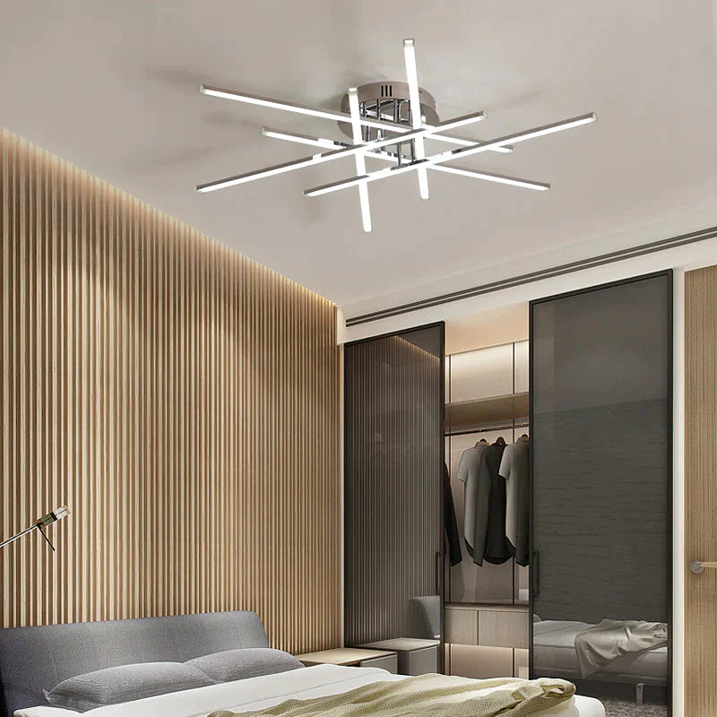 Chromowane wykończenie Nowoczesne lampy sufitowe LED do salonu Sypialnia Gabinet Lampa sufitowa Home Deco