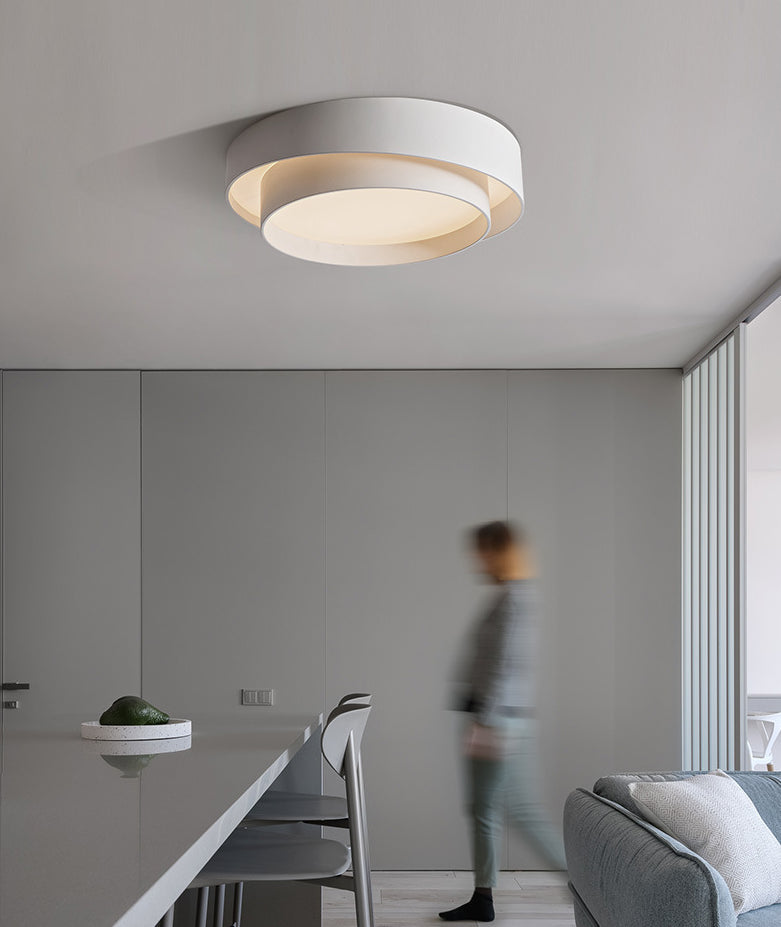 Plafonnier LED en métal blanc de style nordique pour chambre à coucher - Éclairage encastré